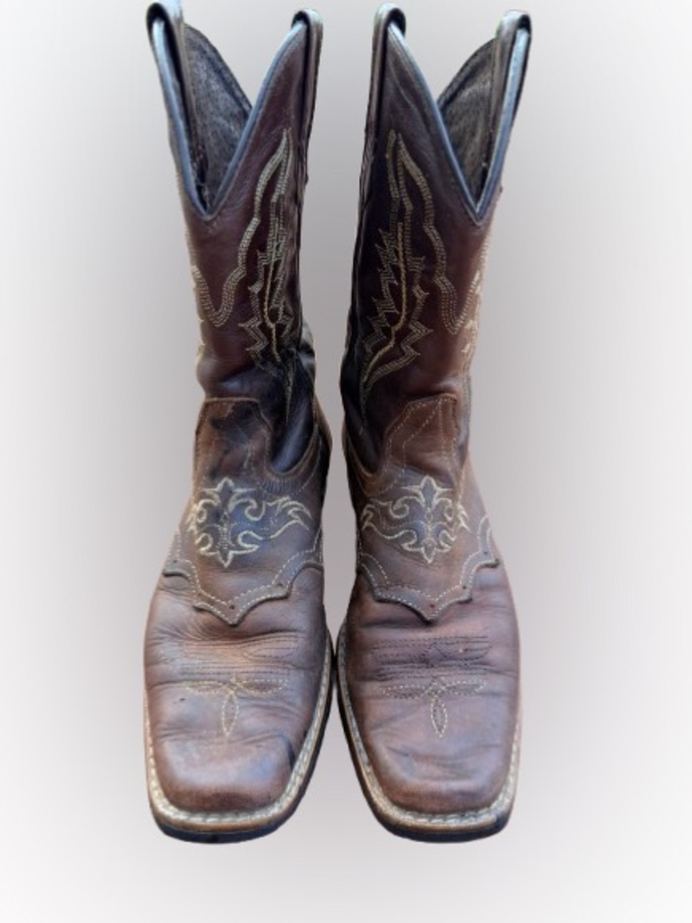 Vintage Texas Gold Minors Brown Leather Western Cowboy Boots Youth Size 5 USA